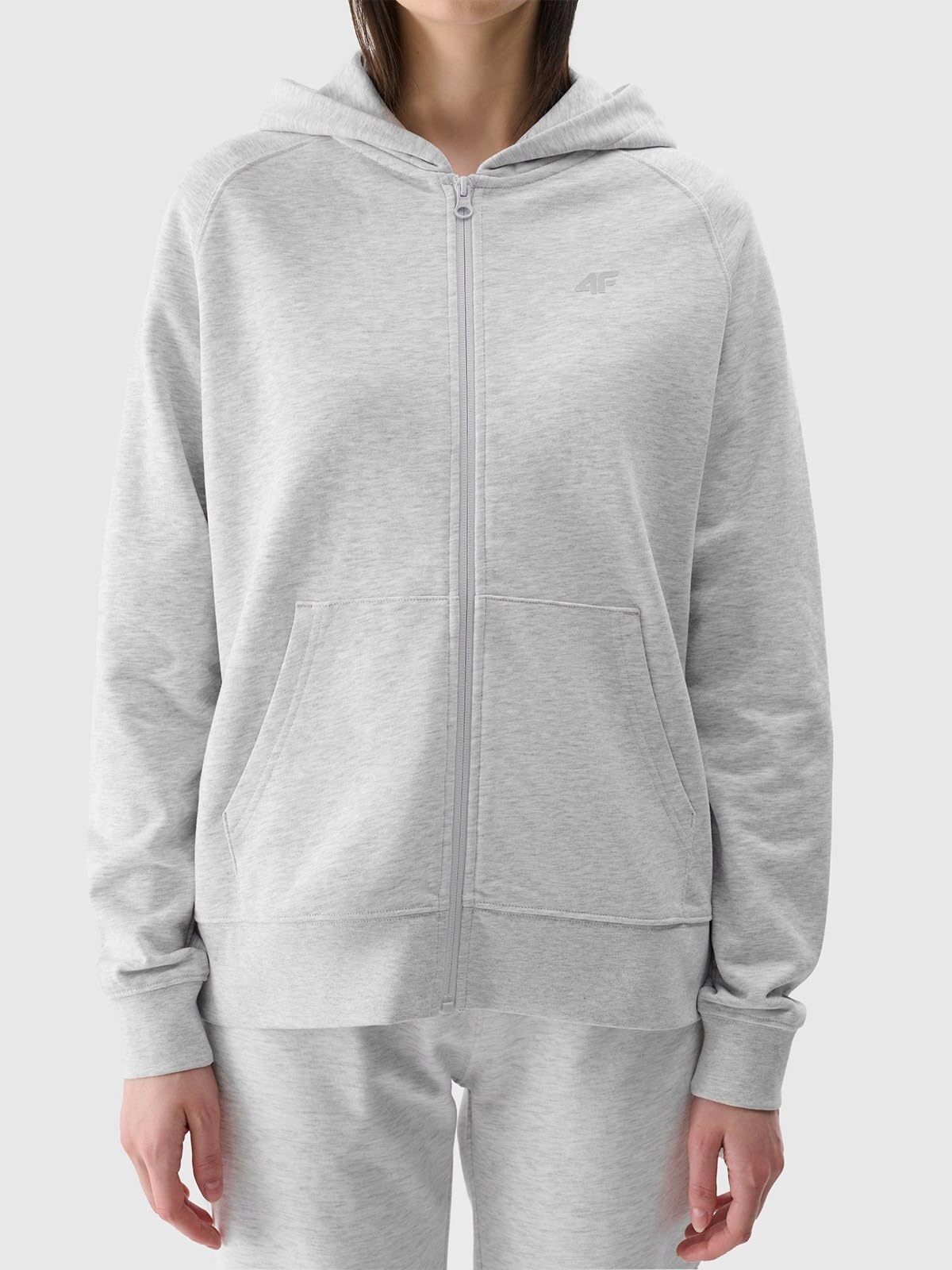 4F Bluza dresowa rozpinana z kapturem damska