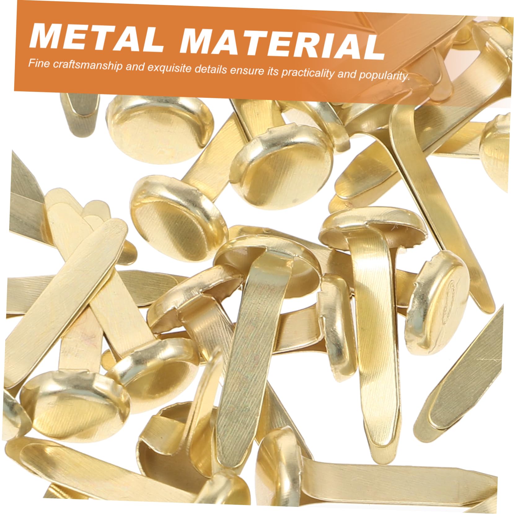 Veemoon 50pcs Mini Metal Brads Fasteners in Brass and Pastel Colors for Crafting - Scrapbooking - and School Projects for DIY Art Supplies and Decorative Use