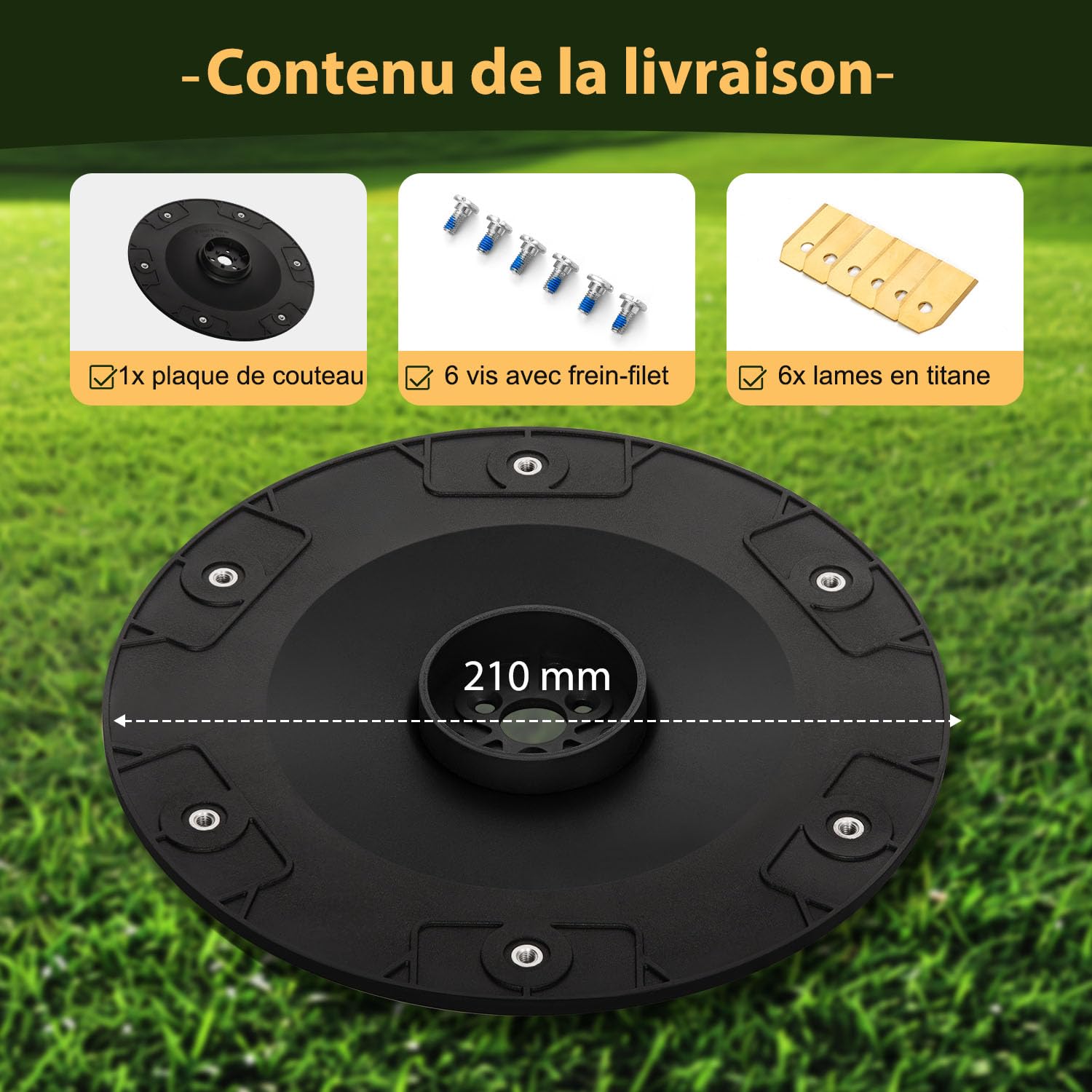 【Coupe Plus Efficace】Plaques de lames + 6 pièces de lames de rechange compatibles avec Husqvarna Automower pour 420,430x,440,520,550 série Jusqu'au modèle 2019,disque pour robot tondeus