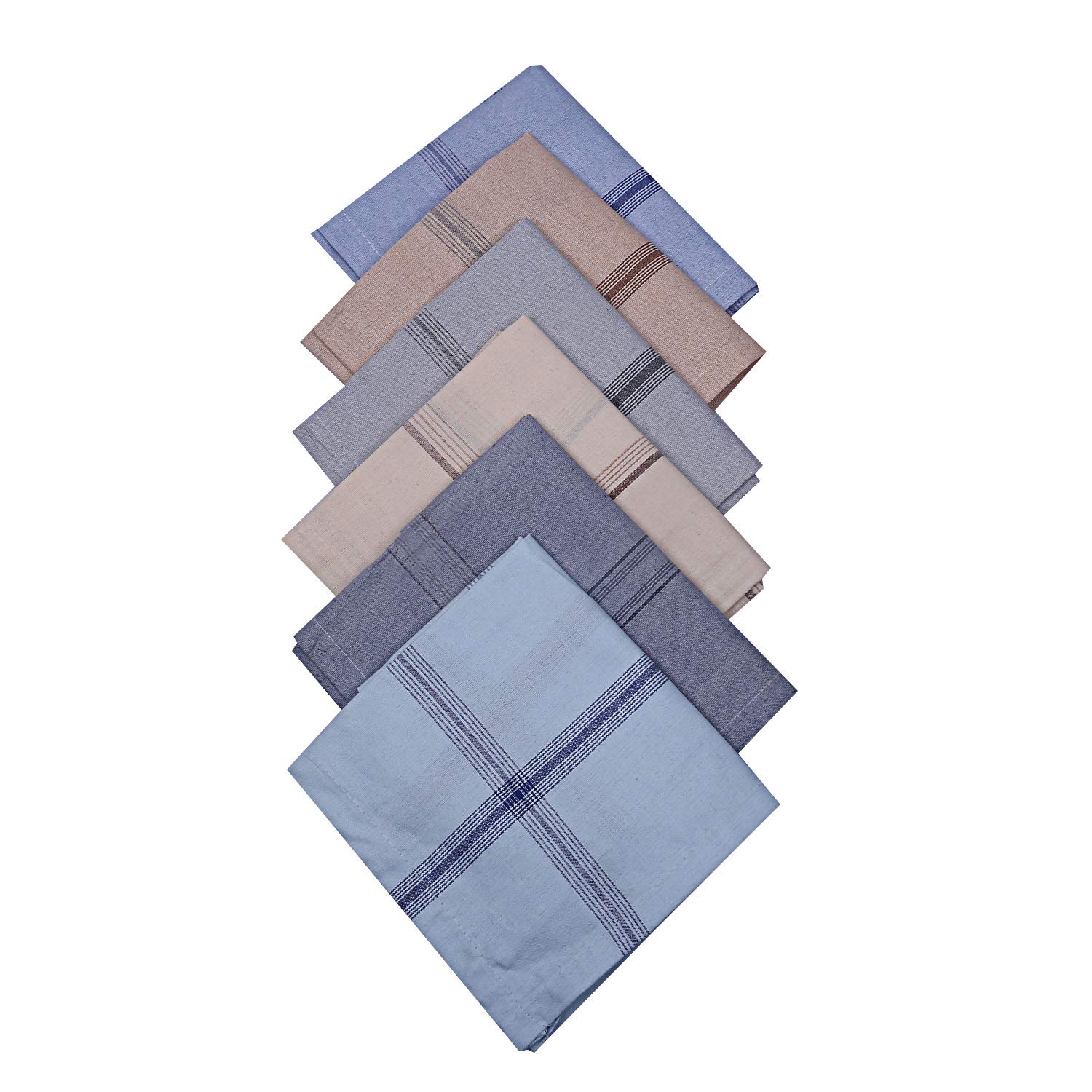 Cotton 6 Pieces Men's Handkerchief Set - Multi