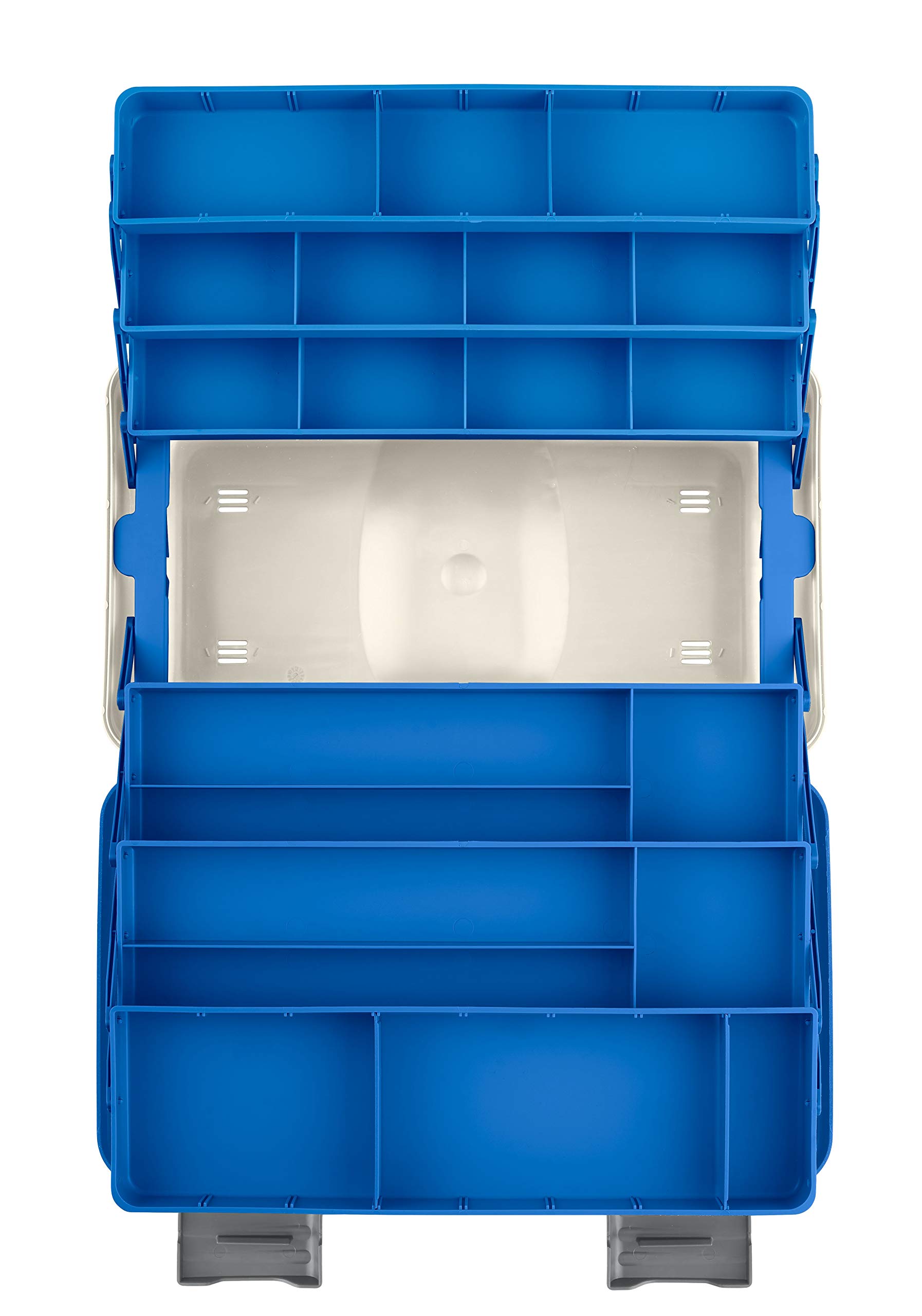 Valigetta Pesca 138 Bianco e Blu per Trasportare, Proteggere e Organizzare l'Attrezzatura da Pesca, Dimensioni Esterne 460 x 282 x H253 mm