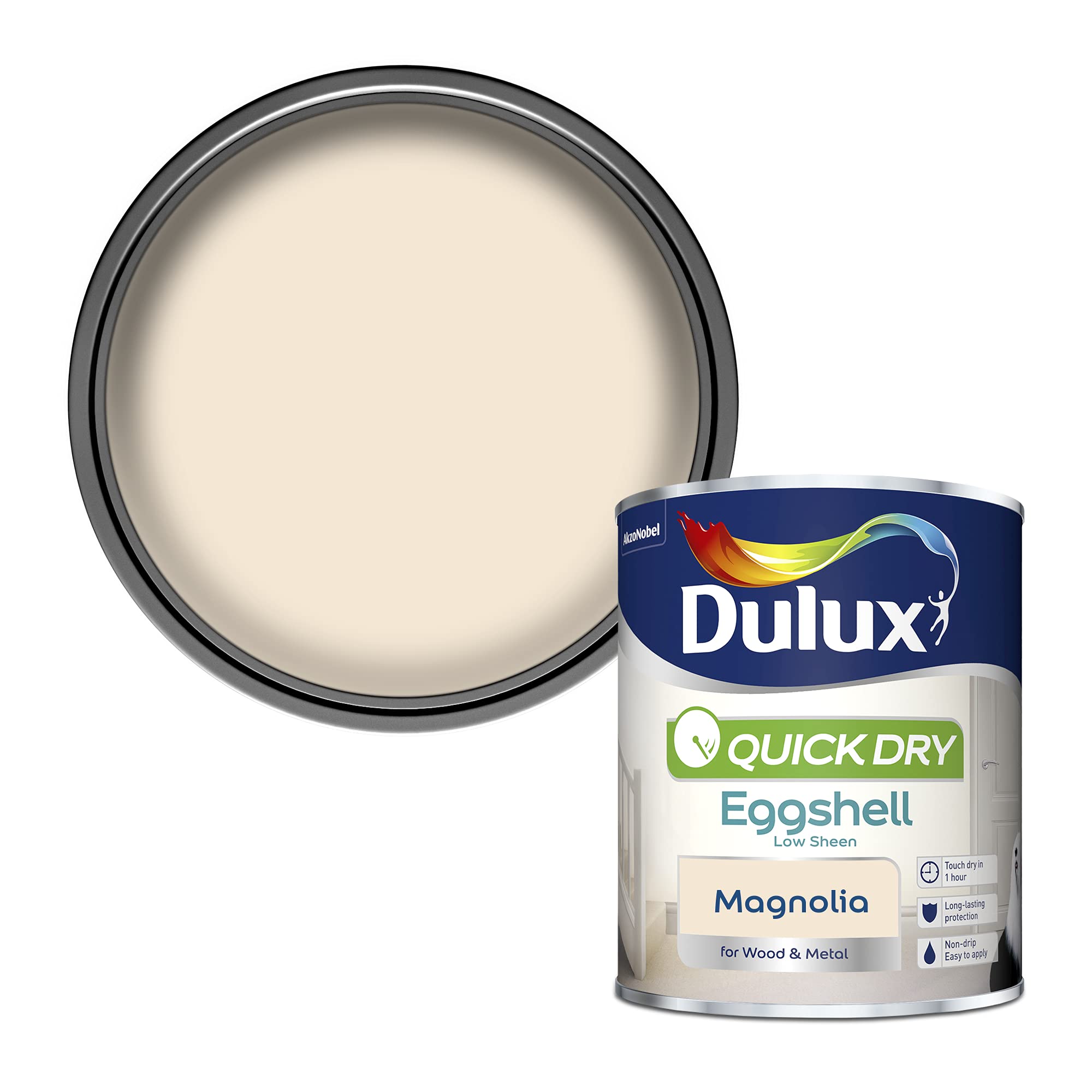 Dulux 5358160 Quick Dry Eggshell Paint - Magnolia - 750ML