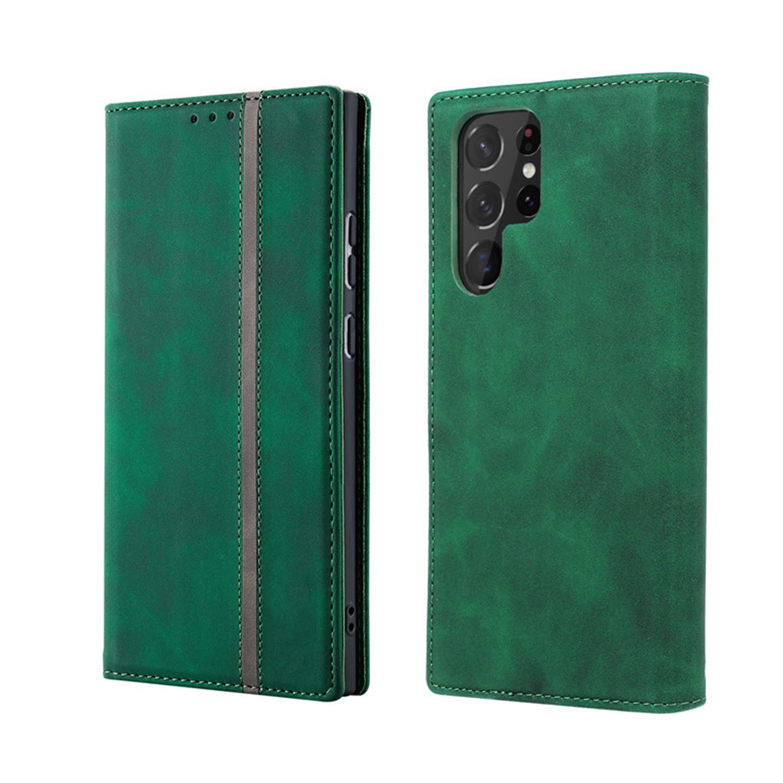 Etui do Samsung Galaxy S22/S22 Plus/S22 Ultra, skórzany portfel etui z przegródką na karty gotówkę magnetyczne zamknięcie etui z klapką na telefon, zielony, S22 Plus 6,5 cala