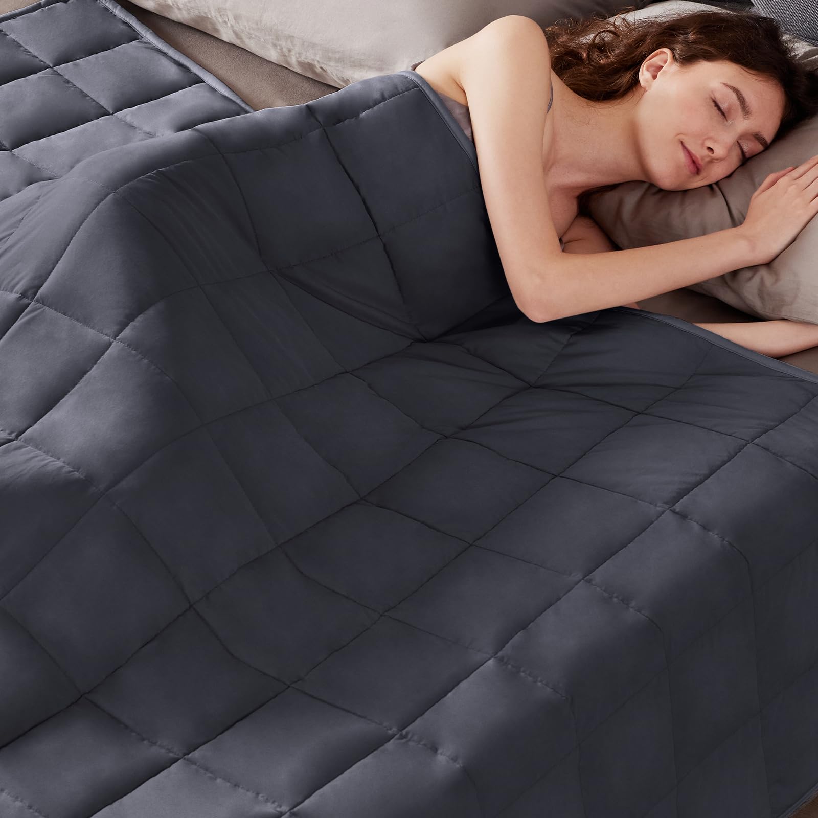 Weighted Blanket (36"x48" 5lbs),Ultra Soft and Cozy Cooling Weighted Blanket,Heavy Blanket with Machine Washable Soft Blanket, Dark Grey