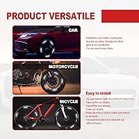 Vista 7 de 20 piezas de adhesivos reflectantes antiarañazos, adhesivos decorativos de tiras para ruedas de auto, adhesivos decorativos de advertencia