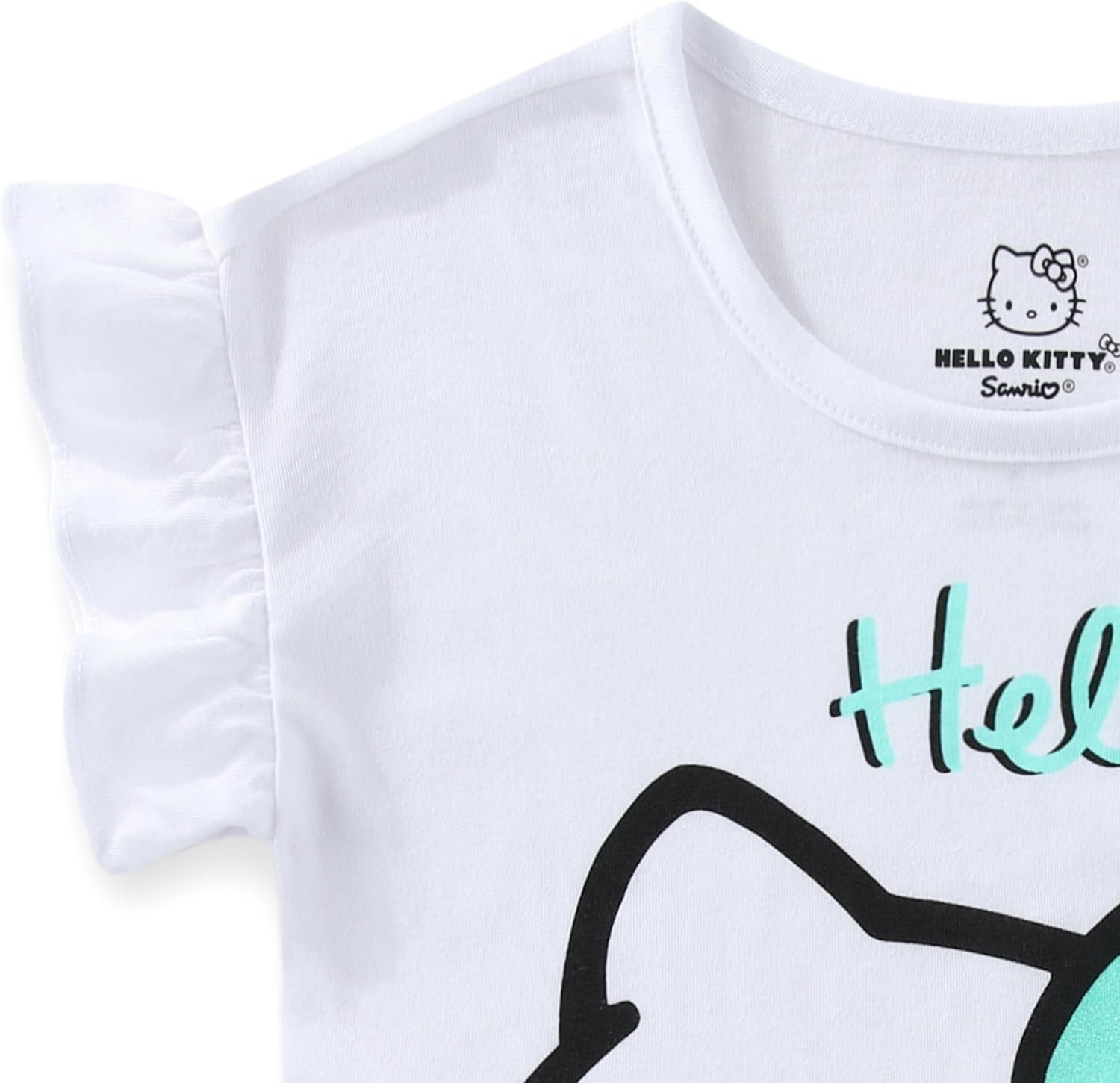 Hello Kitty Sanrio Girls Short Sleeve Shirt and Skirt 2 Piece Set for Big Kids - Image 4