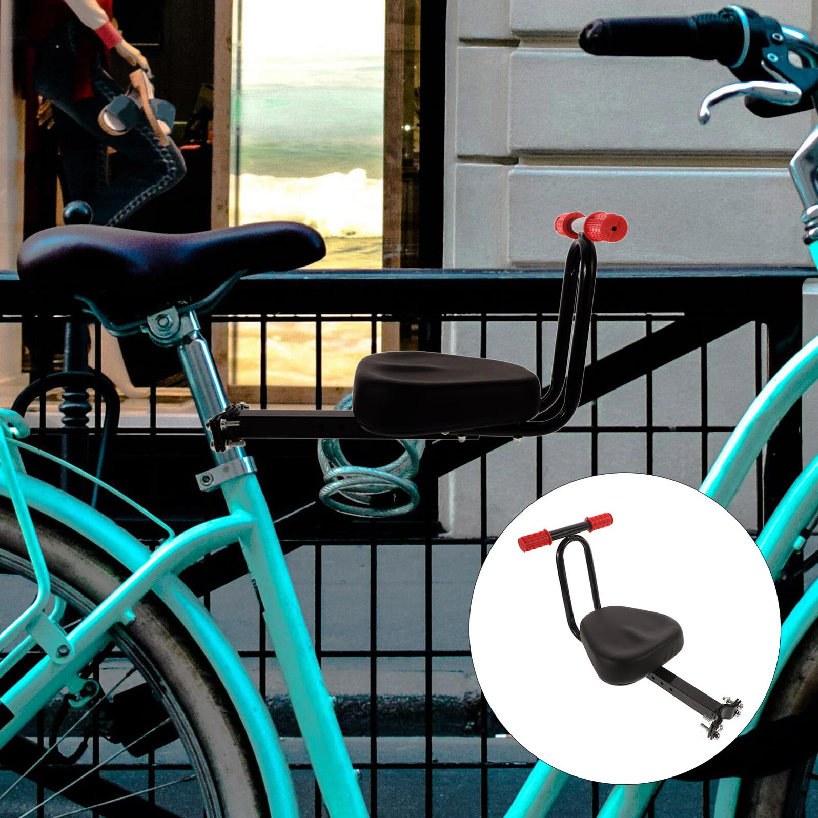Seggiolino per Bambini per Mountain Bike Design Ergonomico in Metallo, Versatile e Sicuro, Adatto a Bici Elettriche e Tradizionali