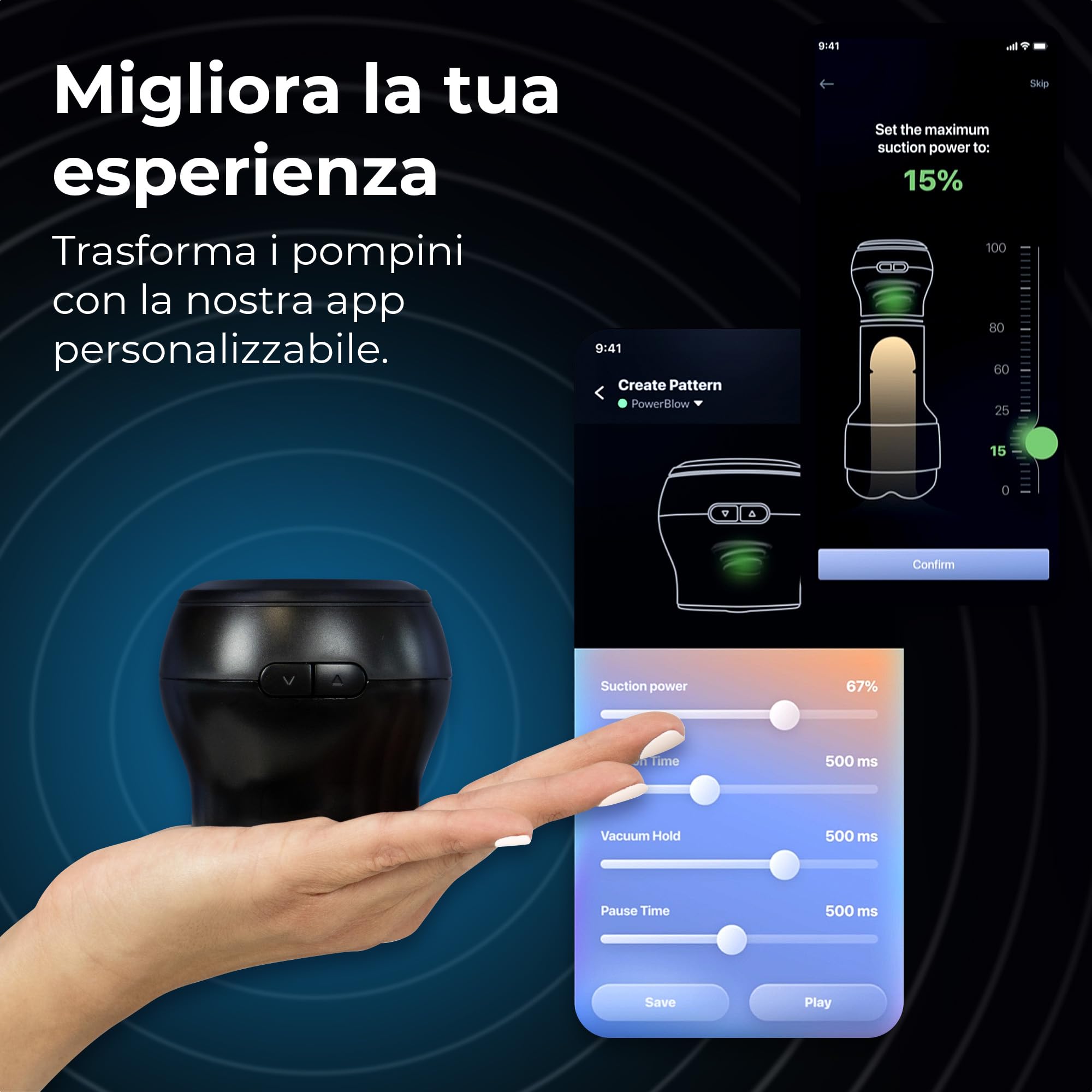 KIIROO PowerBlow Masturbatore Automatico Uomo con Mouth Stroker – Blowjob Machine Interattiva – Contenuti FeelMe AI – Intensità Regolabile – Facile da Usare