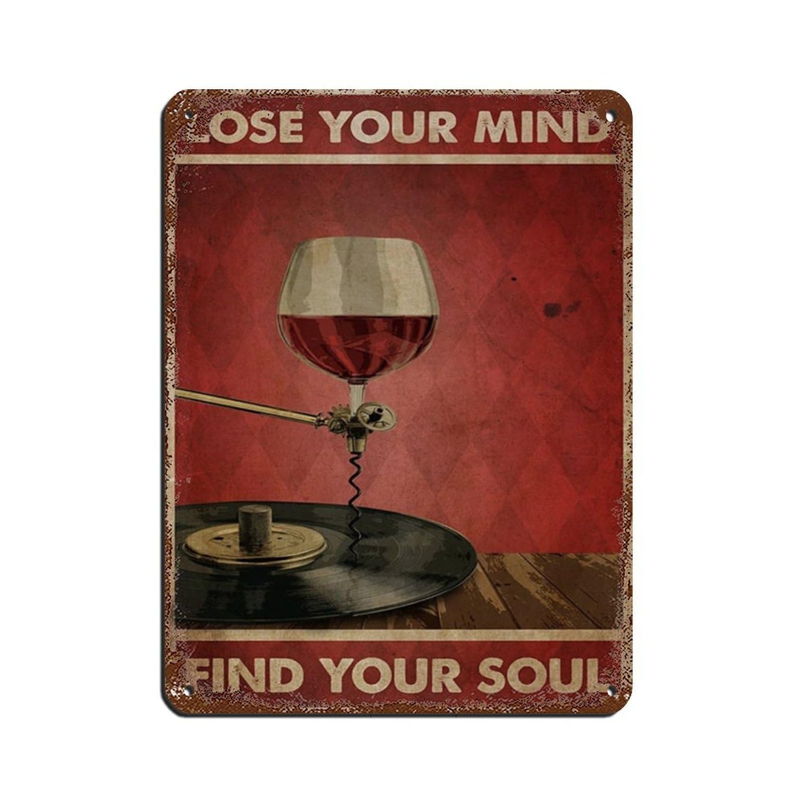 Girls Poster, Girl And Wine Lover Tin Sign Vintage Metal Pub Club Cafe Bar Home Wall Art Decoration Poster Retro 12x16inch(30x40cm)