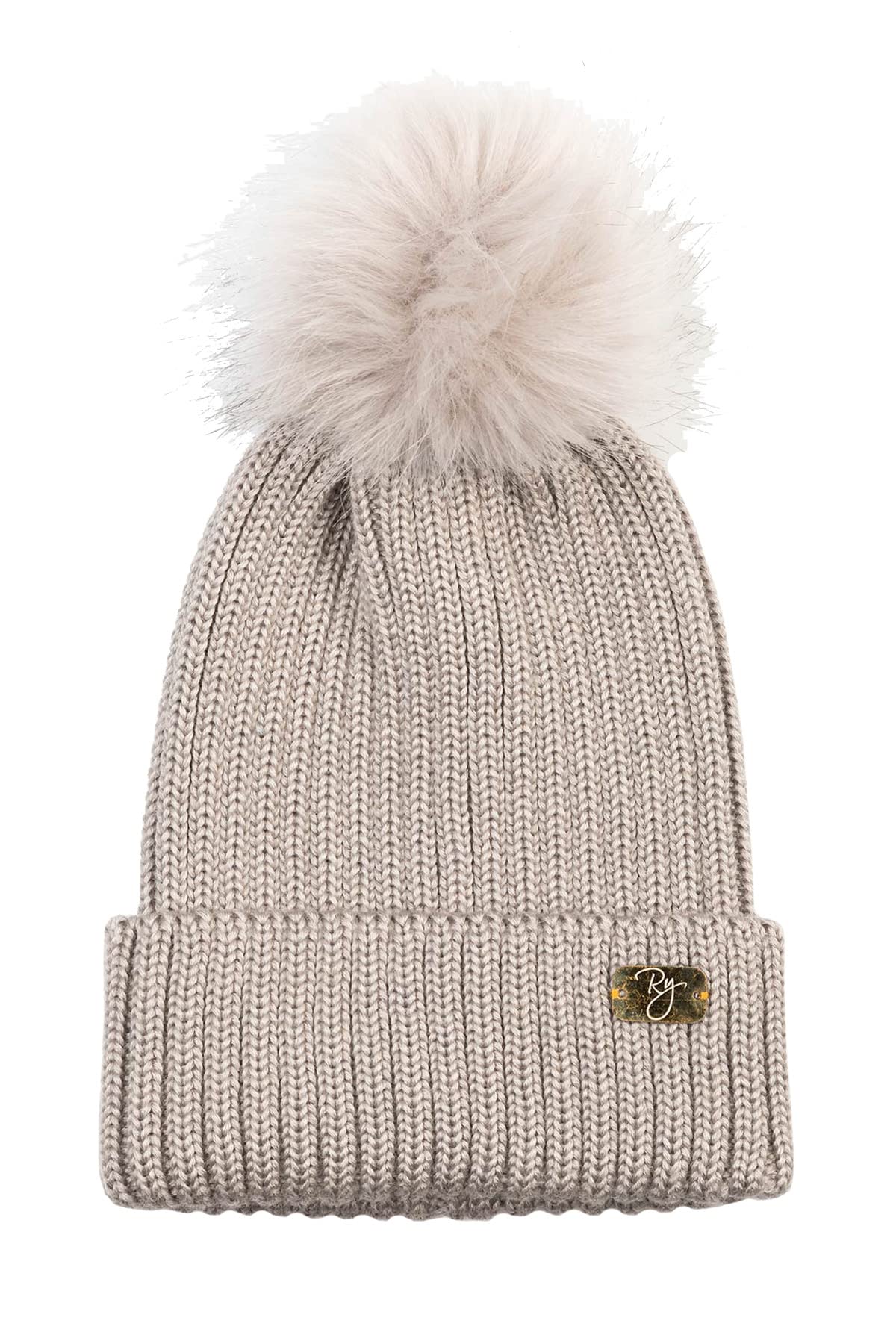 Rydale Ladies Pom Pom Hat Women's Bobble Hat Winter Beanie 12 Colours (Silver)