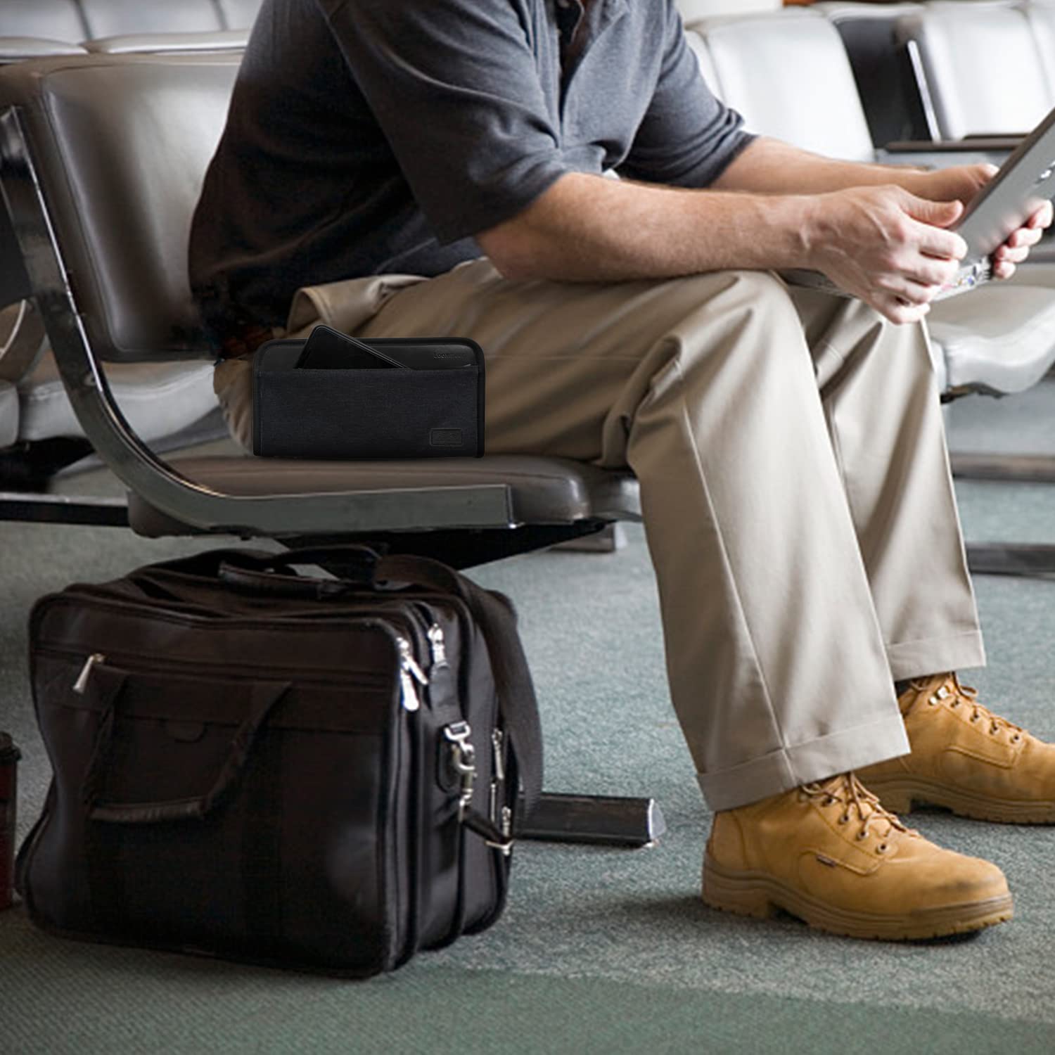 Portfel Podróżny, Etui na Paszport Rodzinny, Organizer na Dokumenty Podróżne, Trwałe Etui na Paszport z Blokadą RFID dla Mężczyzn, Kobiet, Czarny