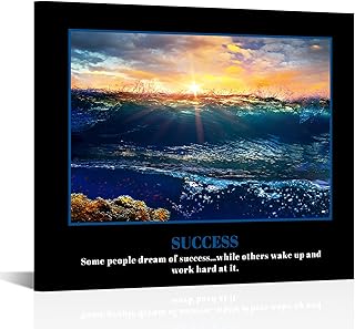 KREATIVE ARTS Success Canvas Quotes Wall Art Prints Inspiring Decor for Home & Office - Motivate Achievement with Uplifting Messages - Ideal Gift for Go-Getters 20x24inch