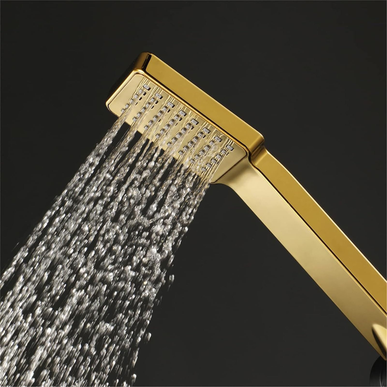 Ducha de mano de altura ajustable con manguera, alcachofa de ducha de alta presión de 25 pulgadas, barra deslizante, soporte para alcachofa de ducha con acabado dorado