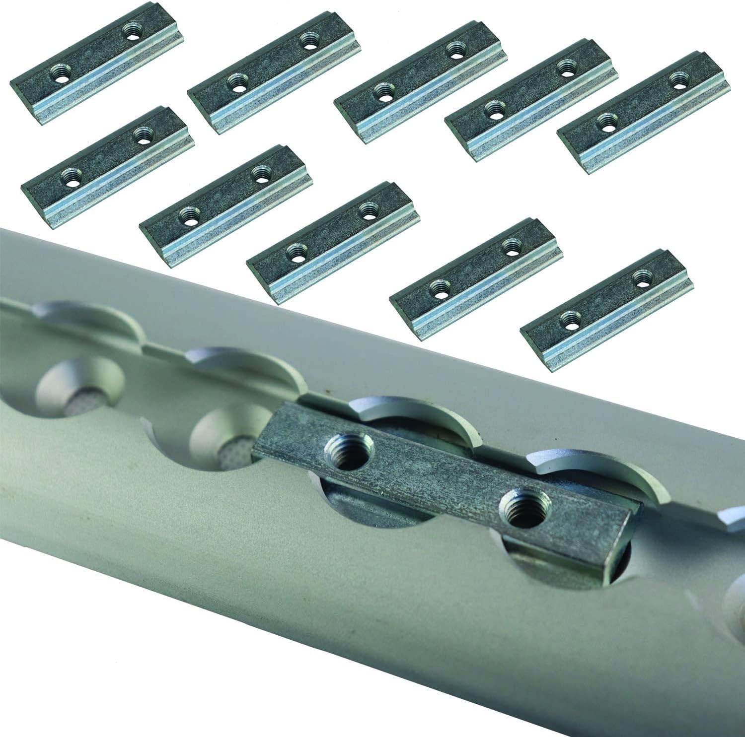 NTG 10 x Slot Groove for Airline Rail Galvanised Steel M6 Load Securing