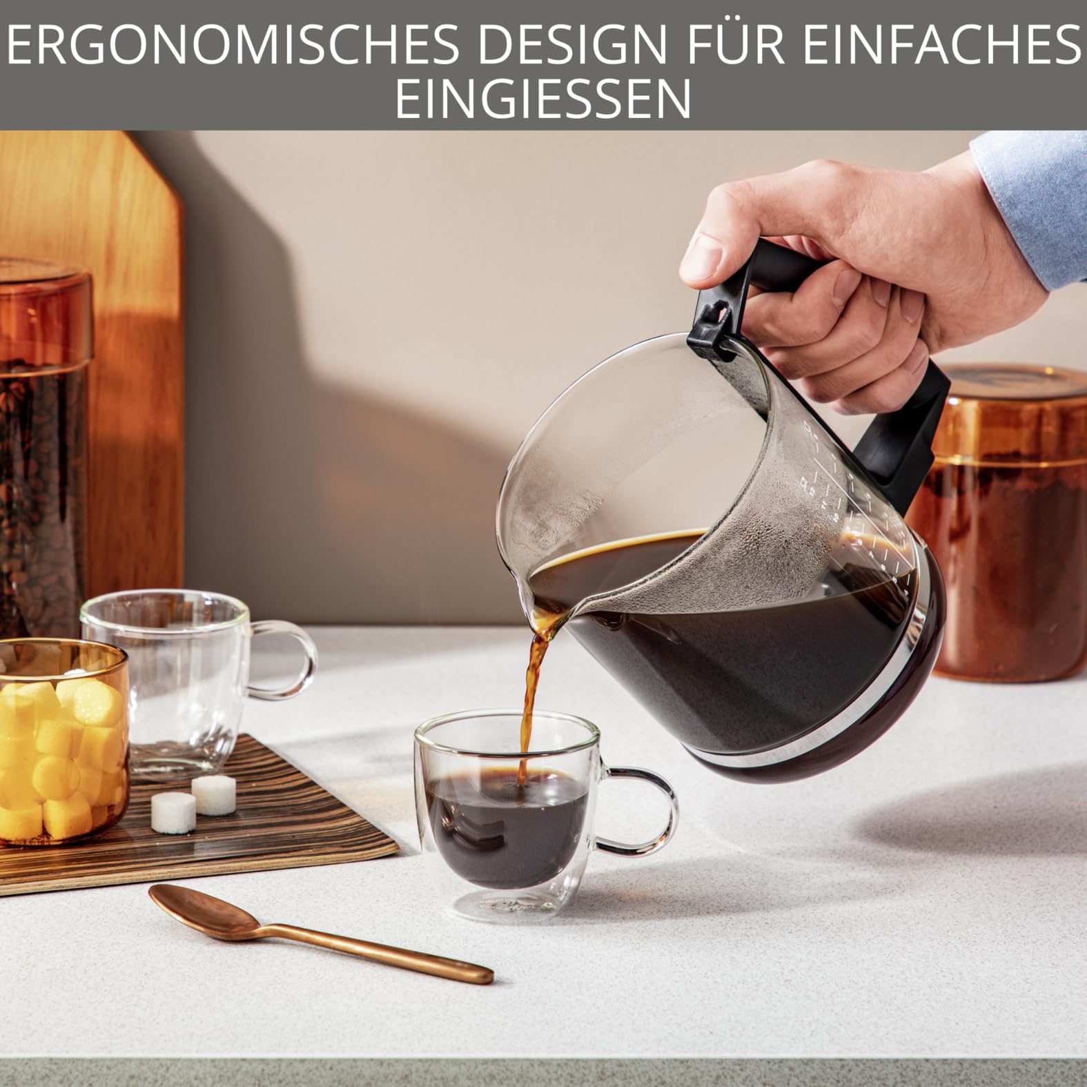 Krups Filterkaffeemaschine T8, 850 Watt, automatische Abschaltung, 8-12 Tassen, 1L Fassungsvermögen, permanenter Filter, beleuchteter Ein-/ Ausschalter, benutzerfreundlich, schwarz, KM4689