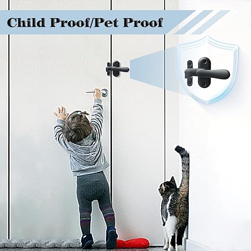 Miniatura 4 de Alise Cerradura de pestillo abatible, cerradura de puerta oscilante de 360 grados, cerradura de puerta, herrajes de puerta de acero inoxidable