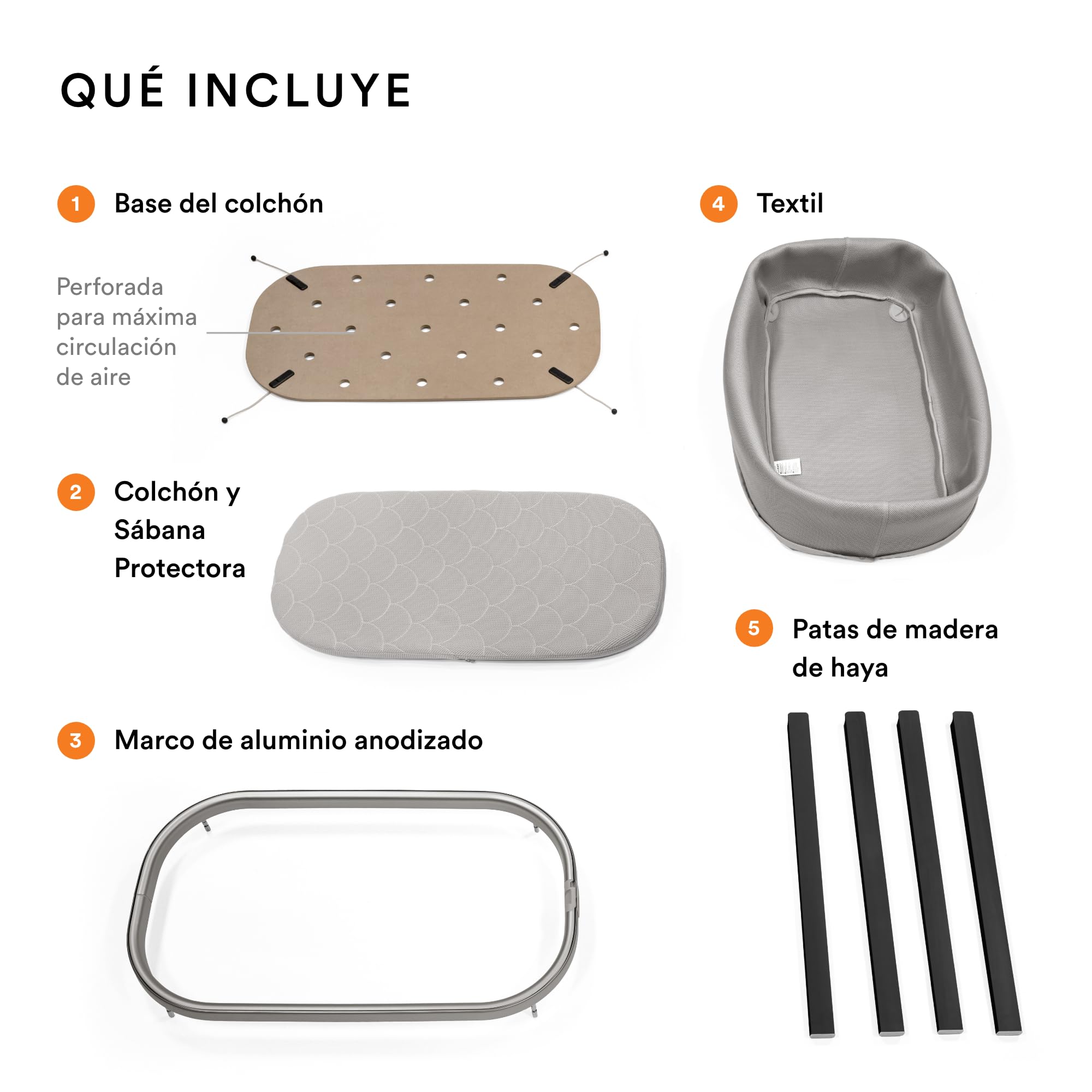Stokke Minicuna Snoozi, Graphite Grey - Crece con los bebés Desde el Nacimiento hasta los 9 Meses - Diseño portátil y liviano - Incluye colchón Firme