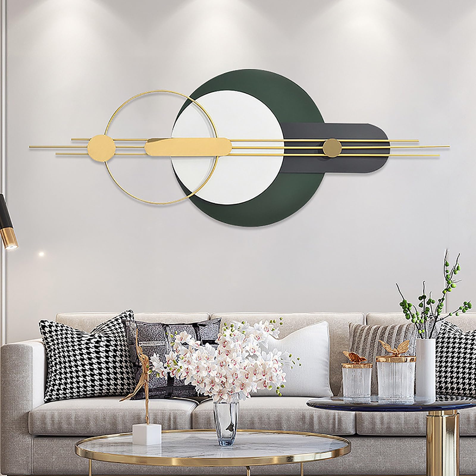 Décoration murale 3D ronde suspendue pour sublimer un séjour contemporain