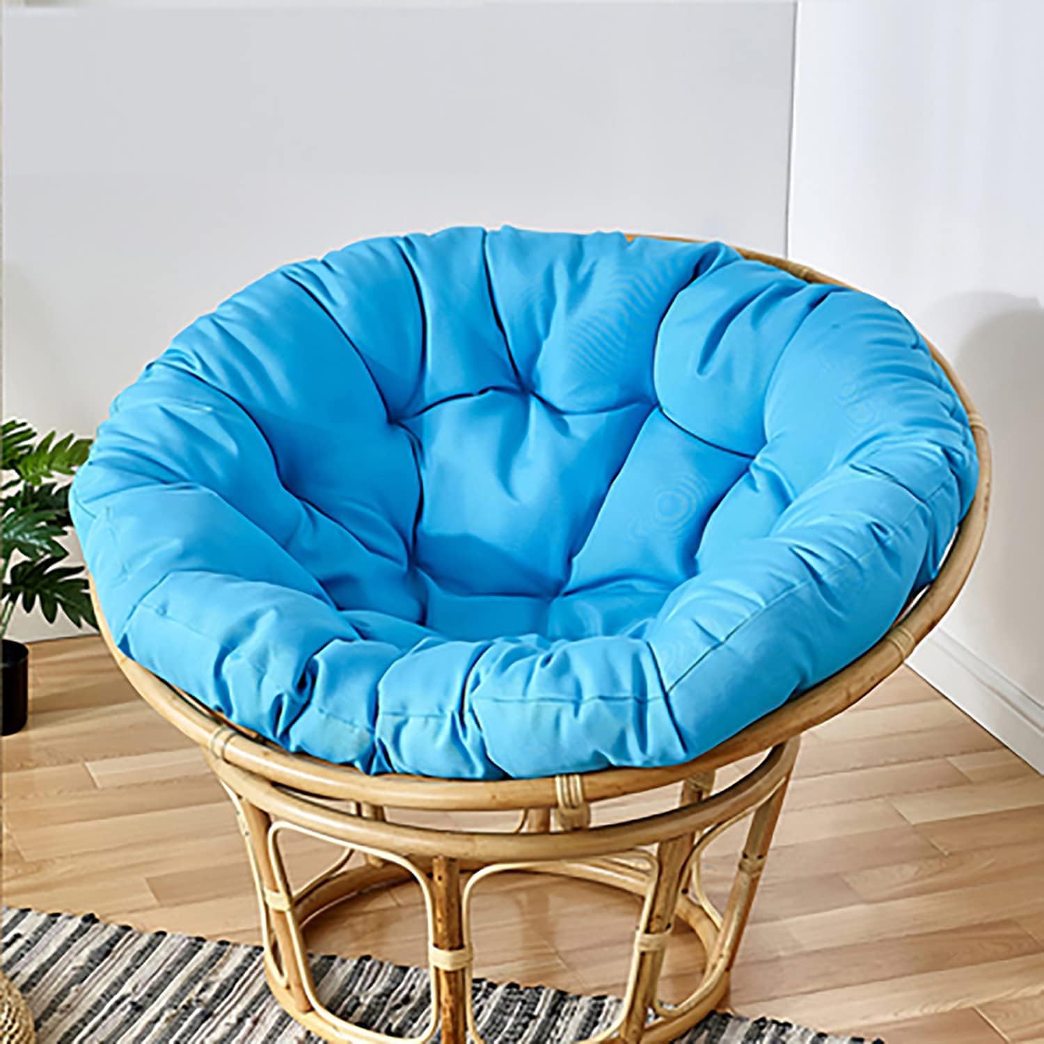 Coussin de chaise rond épais et épais pour chaise en rotin