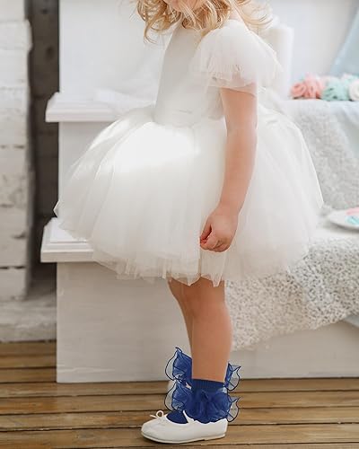 Miniatura 6 de Witwot Calcetines para niña pequeña con volantes grandes de encaje con volantes