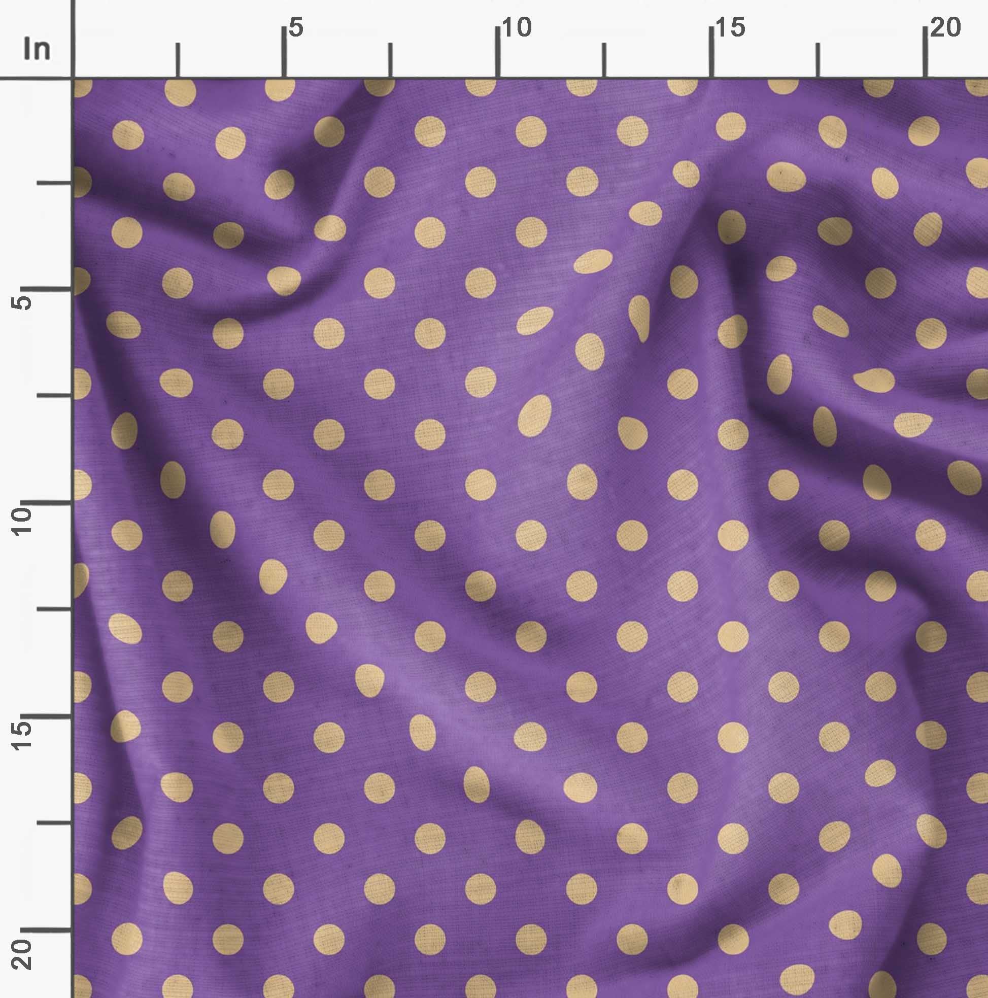 Soimoi Purple Polka Dot Georgette Fabric - 52 Inch Wide By The Yard