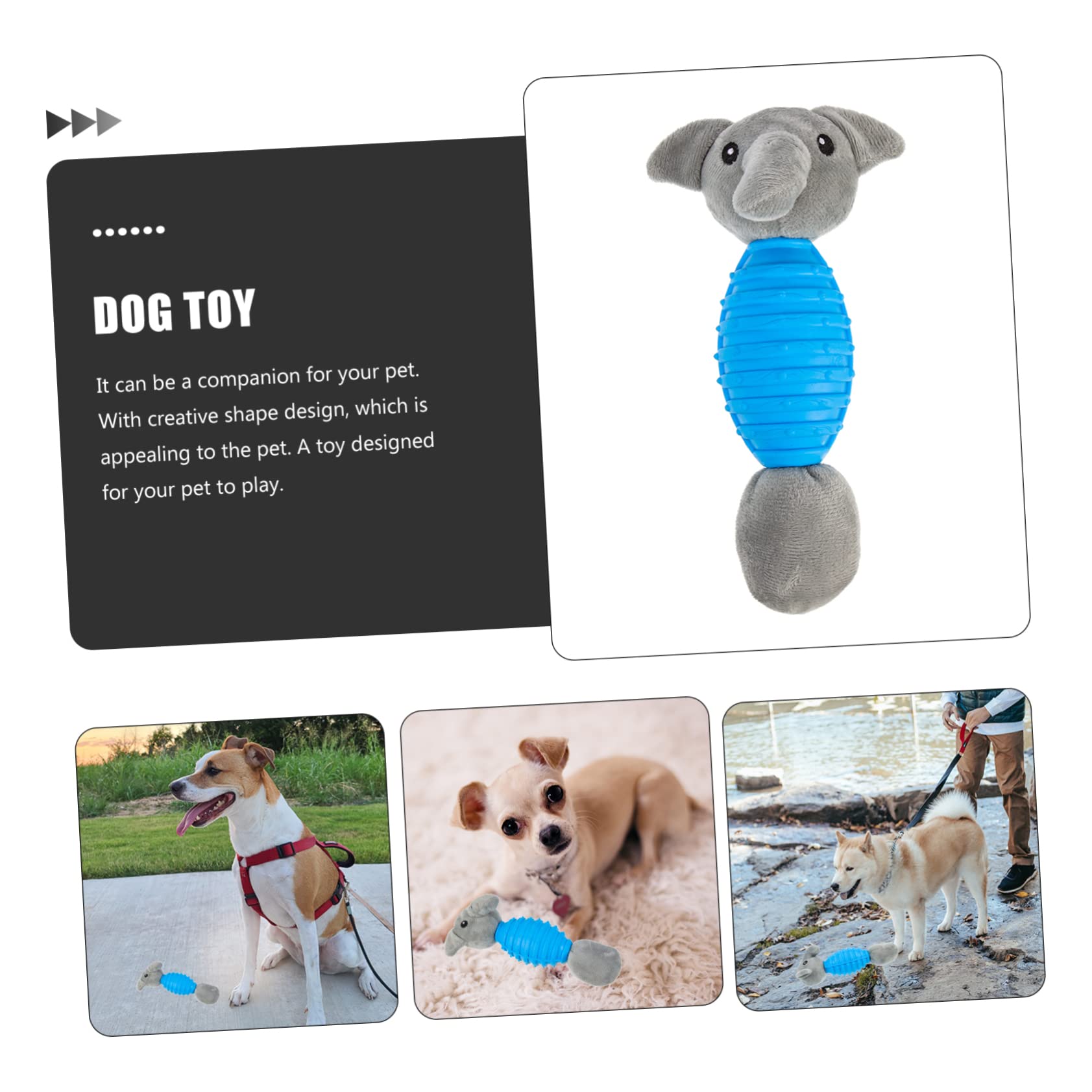 BESPORTBLE 4pezzi Giocattolo Interattivo Per Cani Peluche Elefante Con Squeak Giocattolo Per Cuccioli Masticabile e Resistente Stimola Gioco e Salute