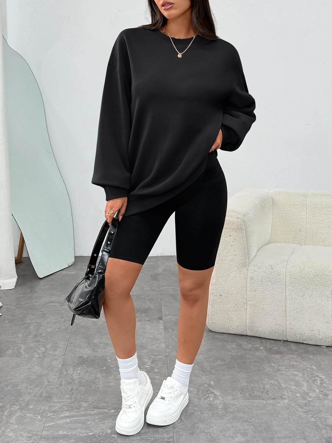 WYNNQUE Oversized Sweatshirts For Women Crewneck Fleece Pullover Comfy Hoodies Fall Outfits Fashion 2026 Winter Clothes - Image 5