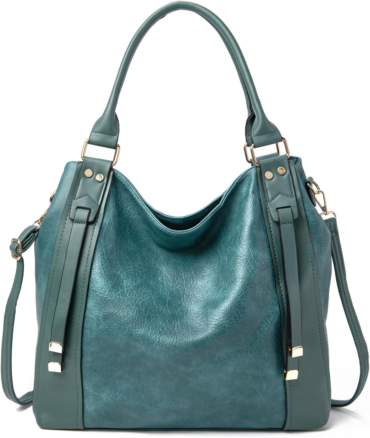 myfriday Soft Faux Leather Tote Bag for Women Large Ladies Hobo Bags Slouchy Shoulder Purse and Handbag with Adjustable Strap