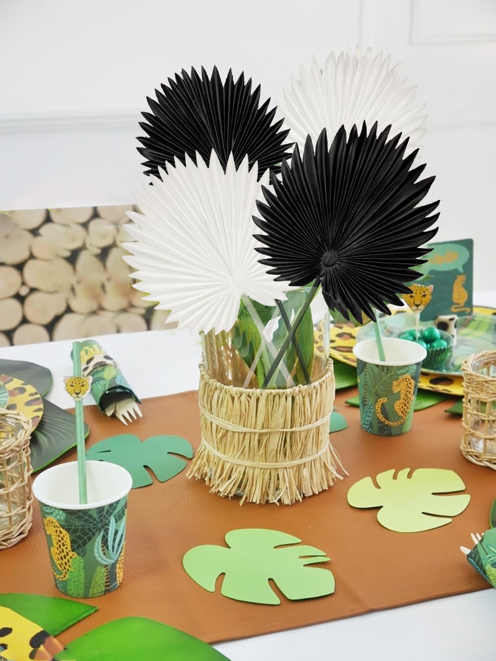 Briful 2 Packs Black Palm Leaf Artificial Leaves Stems - Image 4