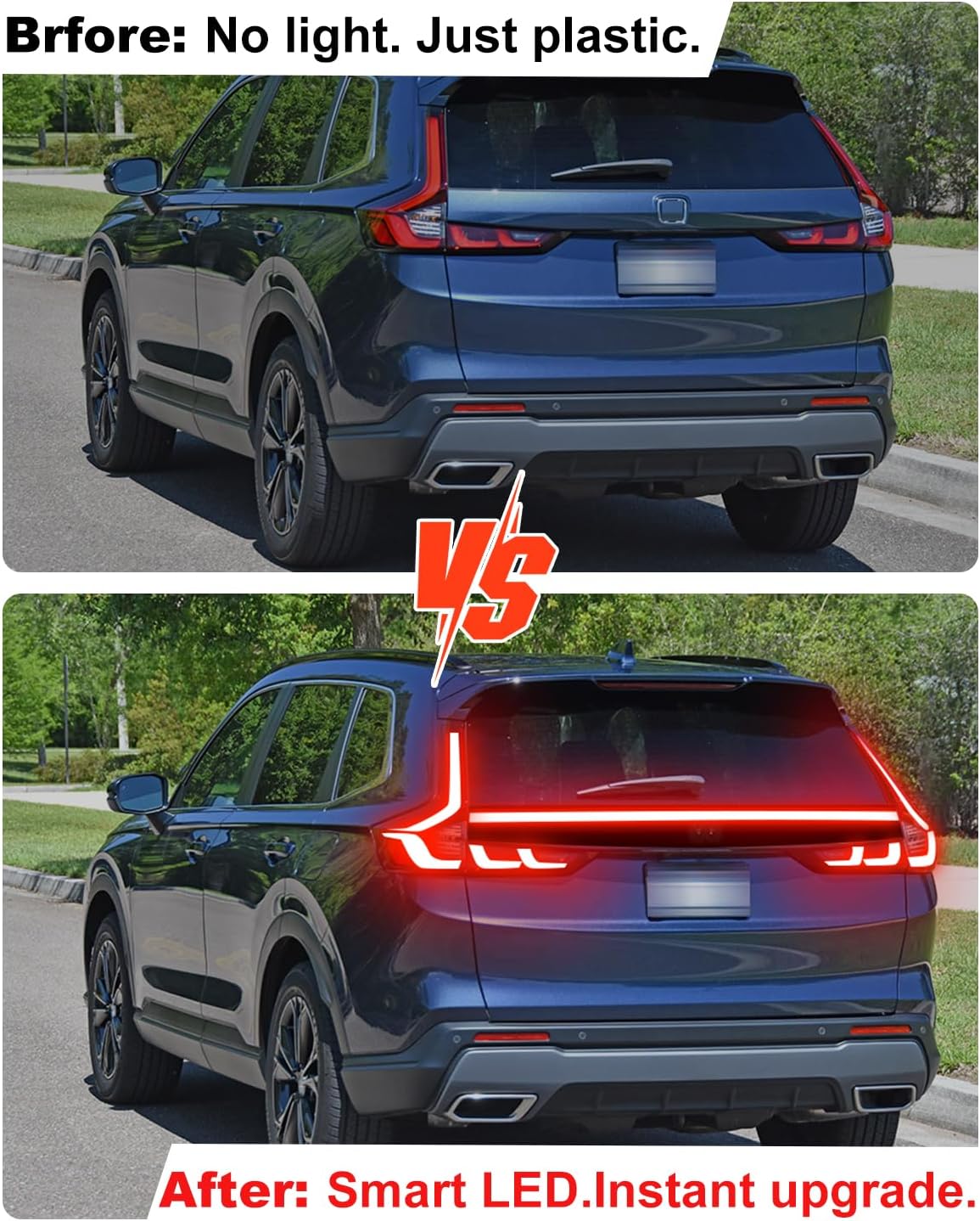 Rear Trunk Tail Light Assemblies For 2023 2024 2025 2026 Honda CRV CR-V Accessories LED Rear Reflector Bumper Signal Lights 3rd Third Brake Lamp,Plug & Play (For23-26crv)