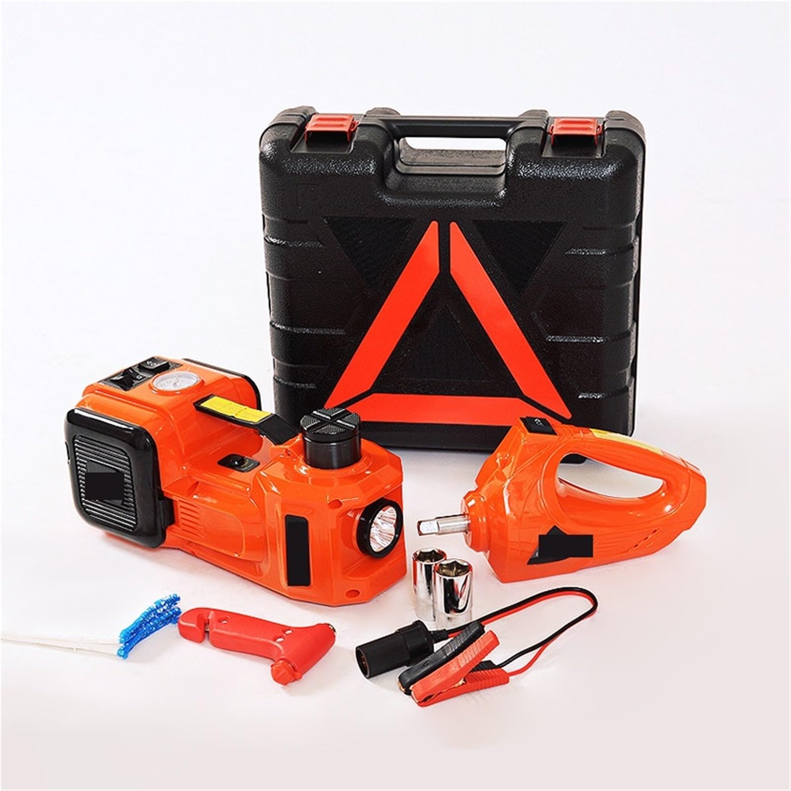 JVDDI Hydraulic Jack 5Ton 4 In 1 Car Floor Jack Electric Hydraulic 12V With Inflator Pump LED Light For Truck Tire Repair Tool for Vehicle SUV Van Truck Repair