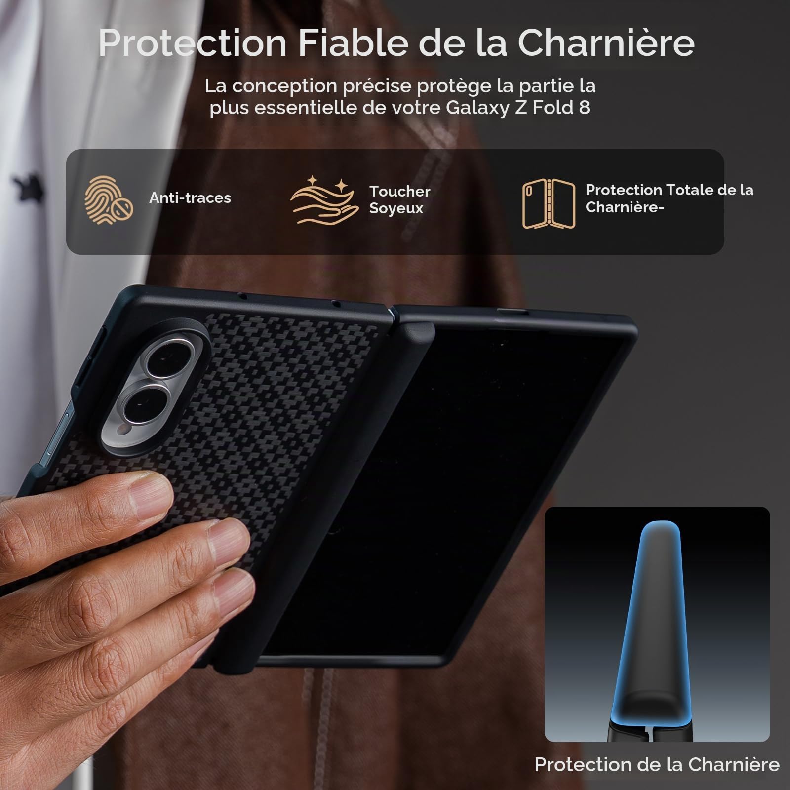 BENKS ArmorGrid Pro Kevlar Coque & Support Anneau pour Samsung Galaxy Z Fold 8 Bundle