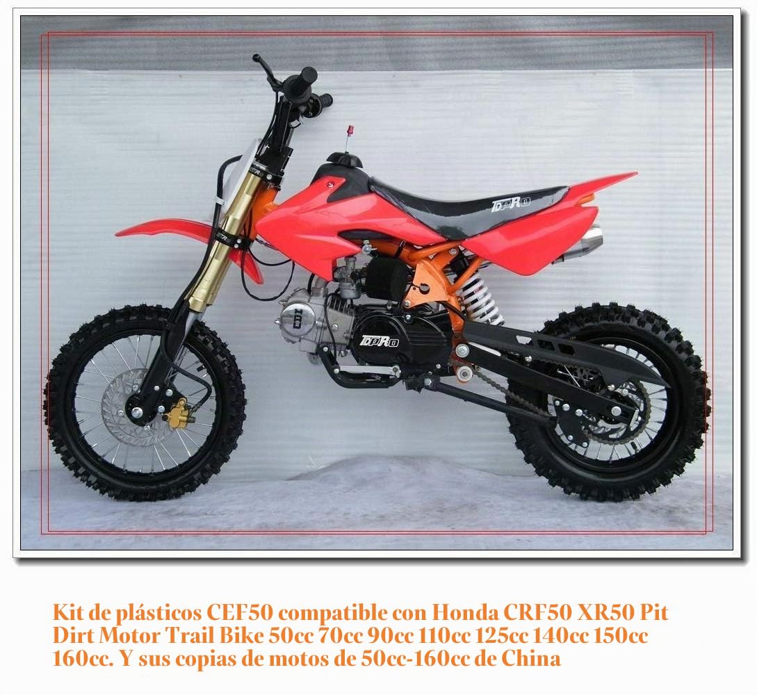 Lucky Seven - Kit de plásticos CRF50 en rojo y blanco, compatible con determinados modelos de moto y tipos como pit bike o moto offroad