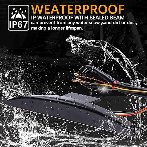 Vista 18 de DREAMIZER Luz trasera de freno de motocicleta Fender Edge Lámpara LED con siganls de giro compatible con Sportster XL883N 1200N XL1200V XL1200X Cafe