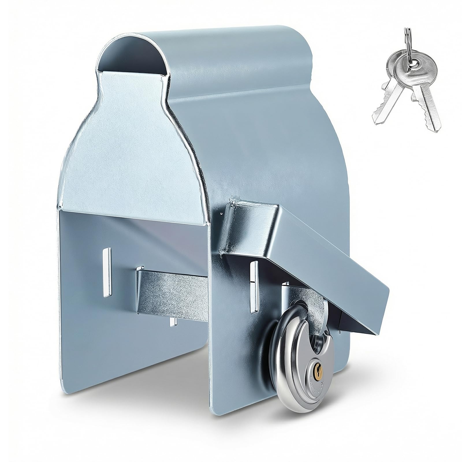 Universal Trailer Hitch Lock, Featuring Anti-Theft Security and Weatherproof Performance, Trailer Coupler Lock with Cover Design for Securing RV’s, Horse Trailers, Tool Trailers and More