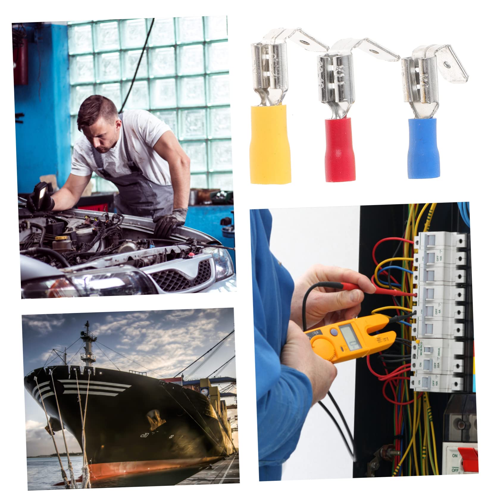 Cabilock Electrical Insulated Quick Connectors 140pcs Assortment Crimp Wire Terminals Spade Connectors for Home Shop Outdoor Use