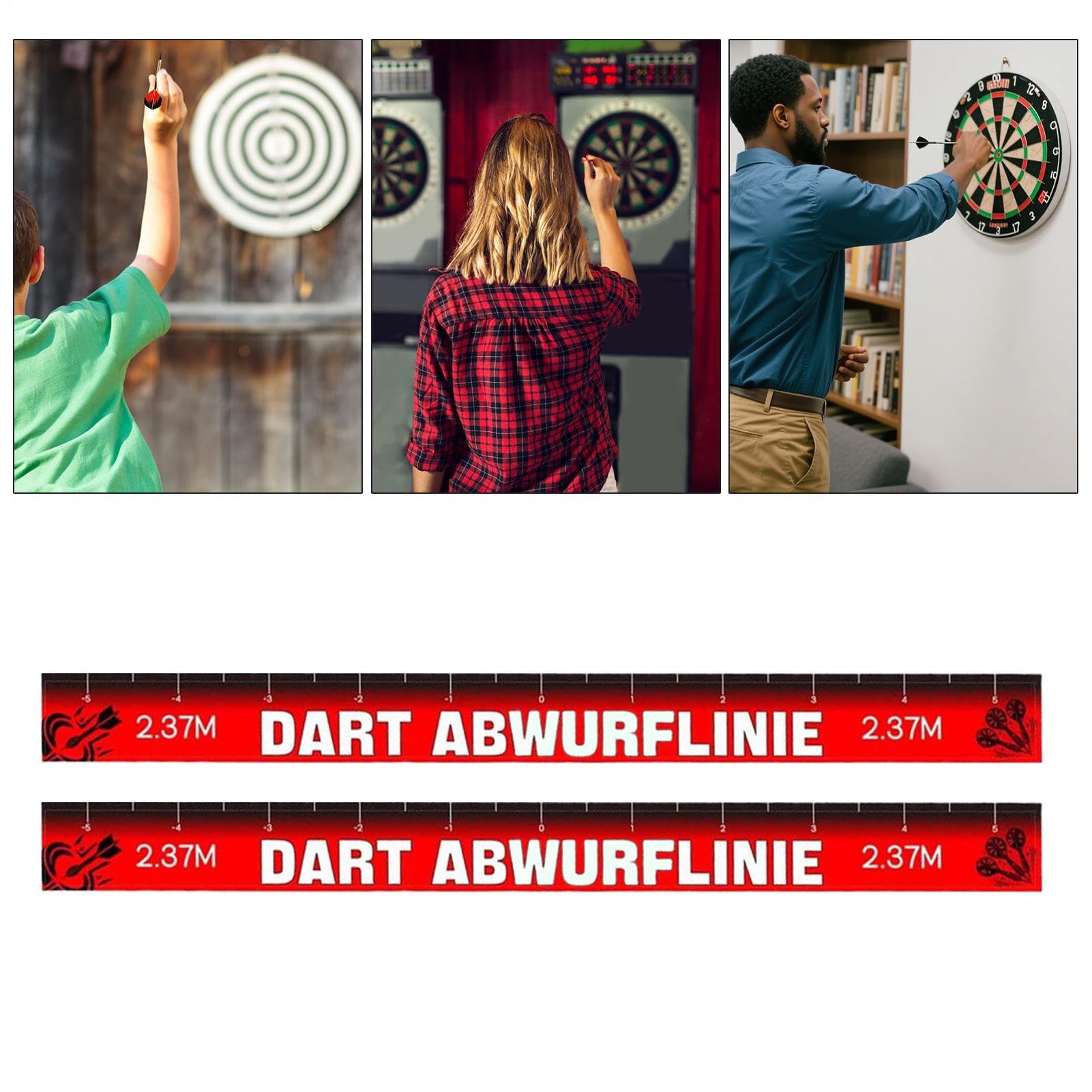 Produktbild von Dart-Wurflinie – Positionsmarkierungsband 2 Stück, 56 X 5 Cm, Selbstklebend, Wasserfest, Wiederverwendbar, Für Bars, Keller Und Spielecken