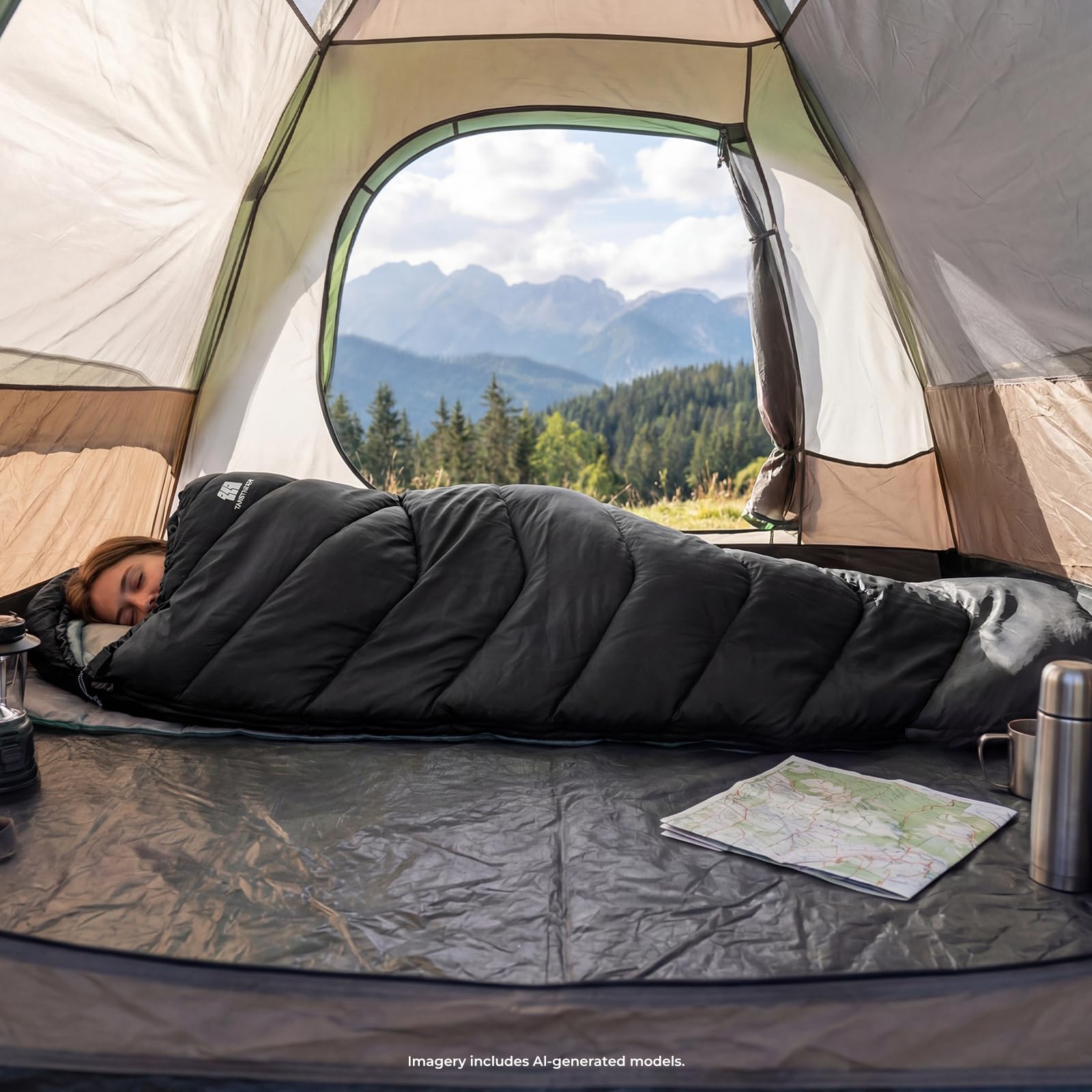 Schlafsack für Erwachsene bei Kälte, Tragbar, Wasserdicht, Leichtgewichtiger Schlafsack für Große Personen (Mädchen & Jungen) mit Kompressionssack für Warmes Camping, Wandern, Outdoor & Indoor