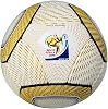 Balón de fútbol EENA Talla 5 Réplica Copa Mundial 2010, Balón de Entrenamiento Duradero para Jugar Interior y Exterior, Diseño Blanco y Dorado 1