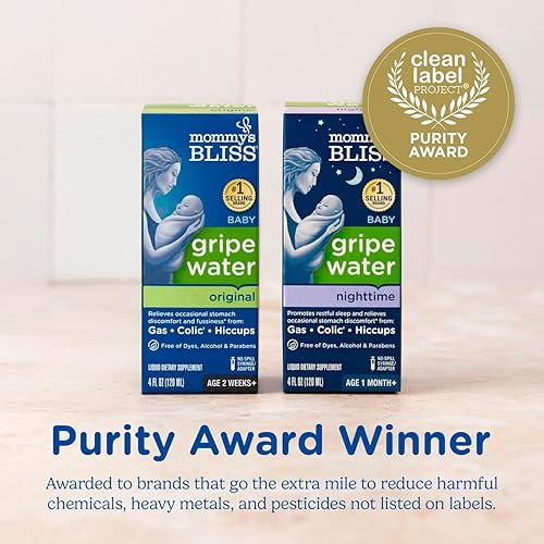 Miniatura 10 de Mommys Bliss Original Gripe Water - Agua anisada original para alivio de gases y cólicos delicada y segura para recién nacidos mayores de 2 semanas