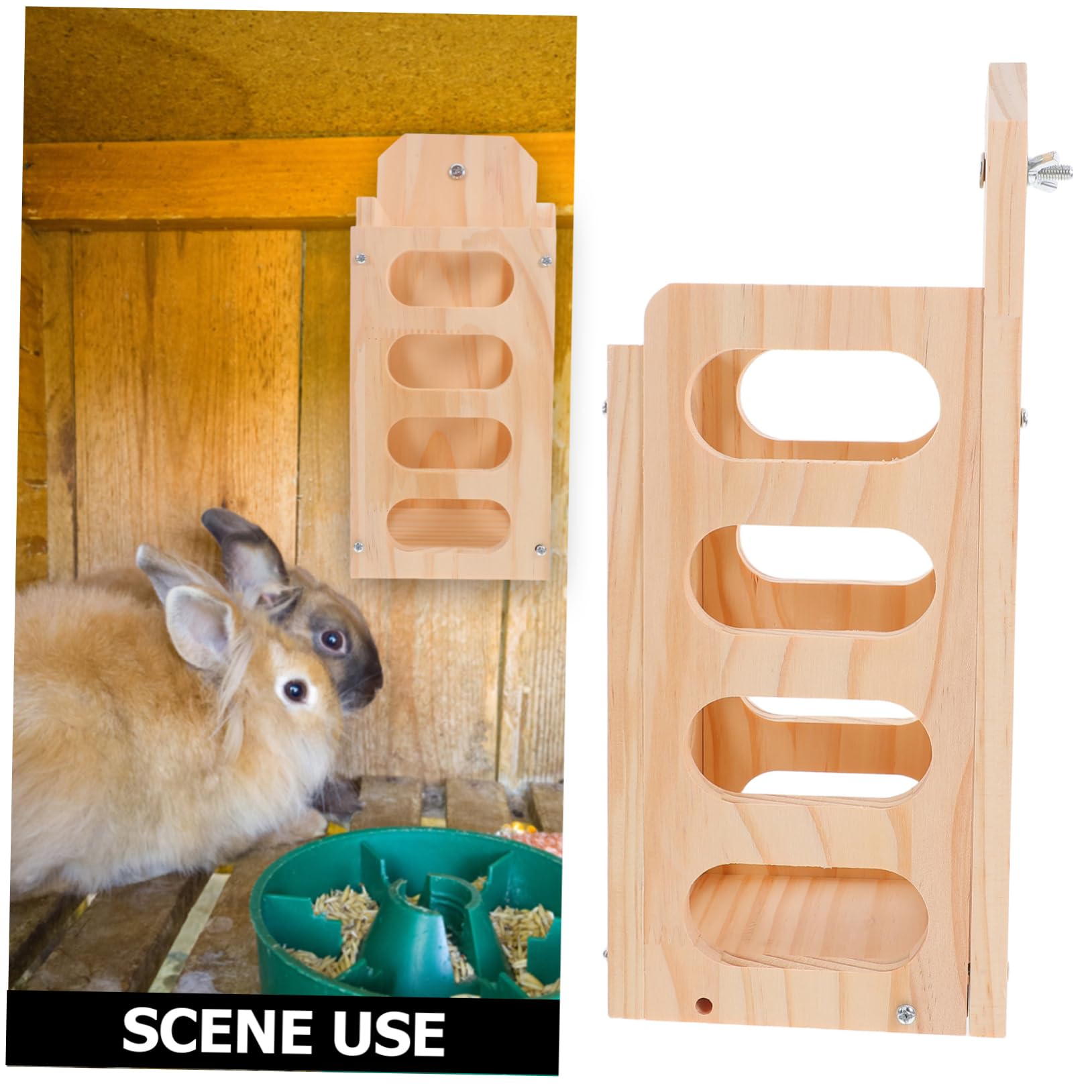 Großer Heuraufe für Kaninchenkäfige Holz Heuhalter Offenes Heu Design Sauberer Futterbereich für Kleintiere
