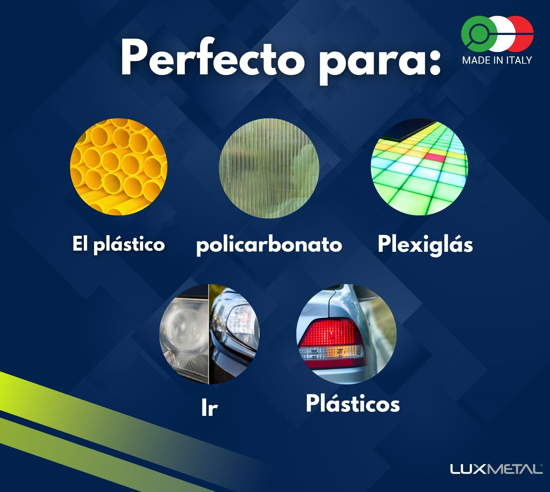 Lux Metal - Kit 3 Pasta Pulidora Abrasiva para Plástico 300 gr PL1-PL2-PL3 (Fine-S.Fine-Ultra Fine) Pulido Plexiglás Transparente Policarbonato Pulido Plástico Quitar Arañazos Renovar Faros Coche