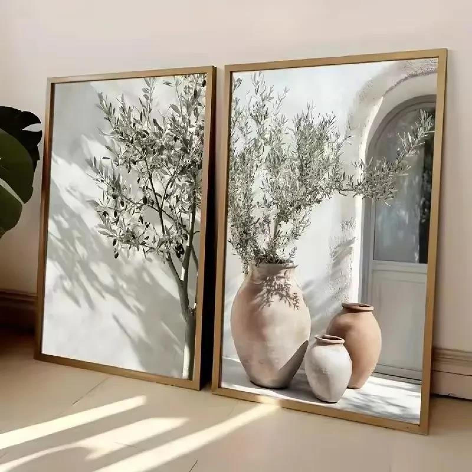 Baibexing Botanical Antique Olive Tree Canvas Painting Poster Print Wall Art For Living Room Bedroom Kitchen Home Decor 60X80Cmx2Pcs Unframed