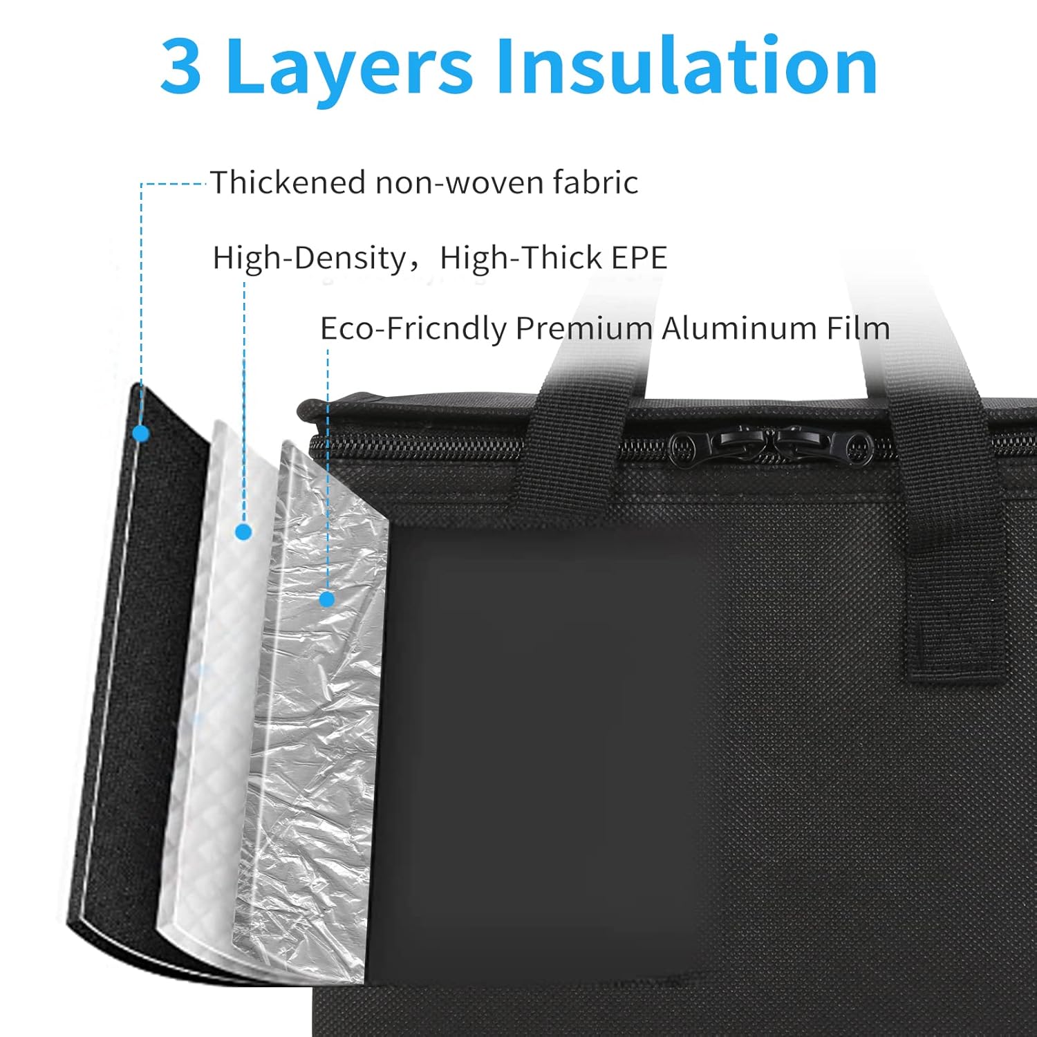 Insulated Food Delivery Bag with Cup Holders/Drink Carriers Premium XXL, Great for Beverages, Grocery, Pizza, Commercial Quality Hot and Cold Catering Bag for doordash 22x14x13 hot Boxes - Image 7