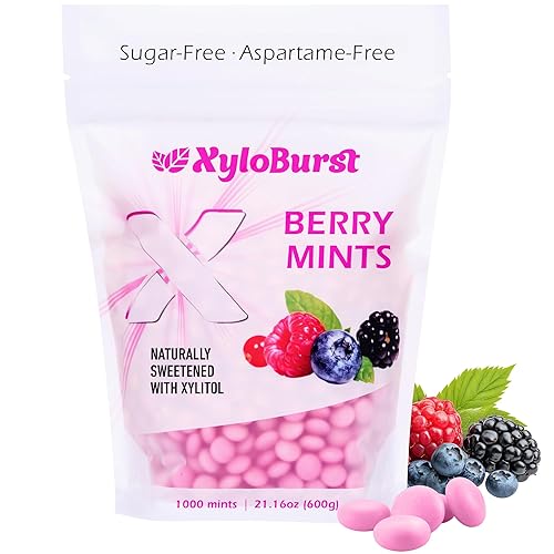 Miniatura 13 de XyloBurst - Mentas de Xilitol Menta para aliento fresco sin azúcar para la salud oral Sin gluten, veganas, aptas para keto Mentas libres