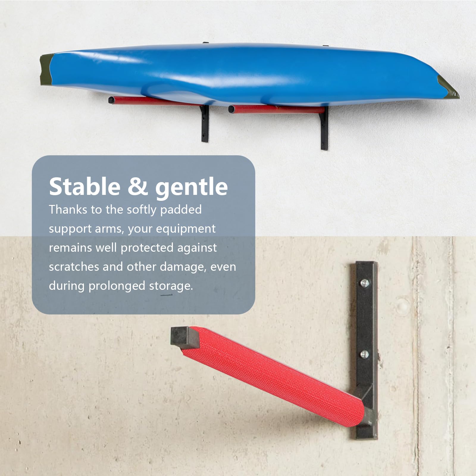 2 soportes de pared de 80 cm, soporte de pared para cajas de techo, canoas y tablas de surf, para guardar cajas de techo, esquís, tablas de surf, herramientas de jardín, cajas de esquí