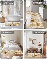 Vista 6 de 2 tapetes de cocina acolchados antifatiga con girasol, impermeables, antideslizantes, lavables, para interiores y exteriores, girasol en tablero