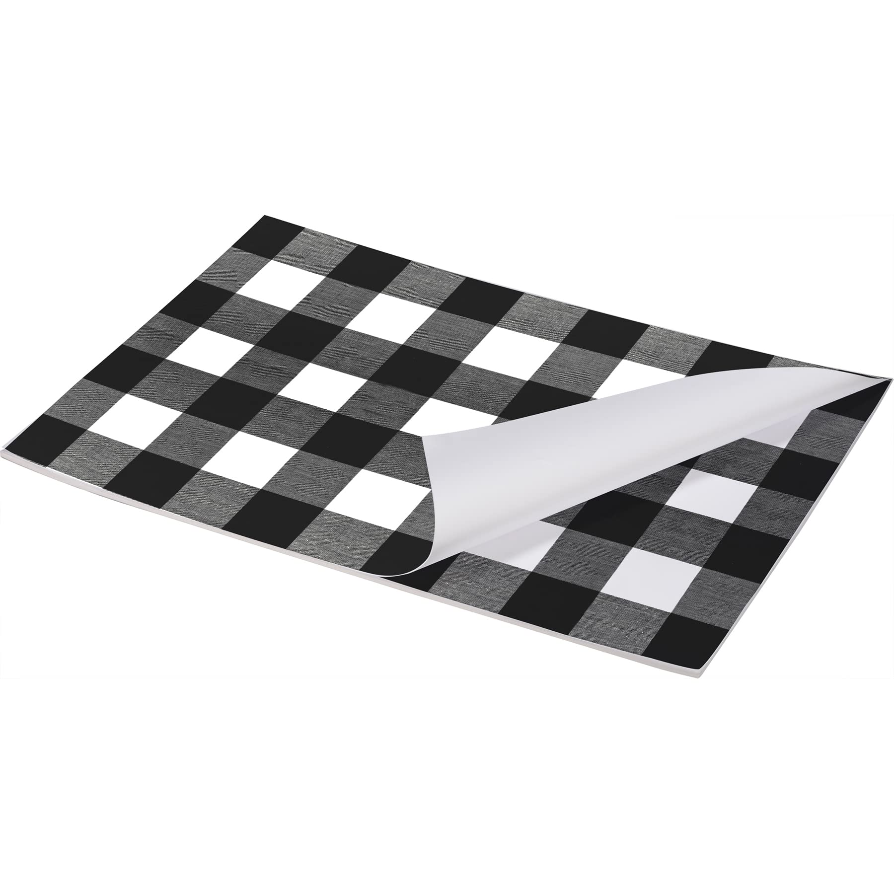 Set de table en papier motif carreaux de buffle noir nappe jetable