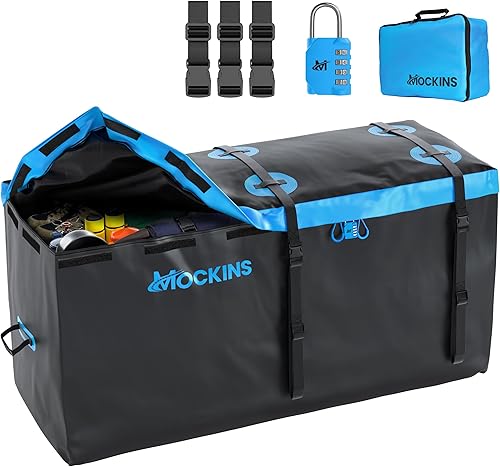 Mockins Bolsa de carga impermeable para vehículos de 25 pies cúbicos Bolsa de carga resistente de 60 x 31 x 24 pulgadas para enganche de remolque