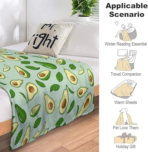 Miniatura 16 de Manta de aguacate personalizada con nombre, 40 x 30 pulgadas, bonita manta para niños, niñas, niños, mantas de felpa suave verde para regazo y silla